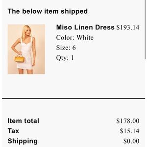 Reformation white linen dress ***fits like a size 4***